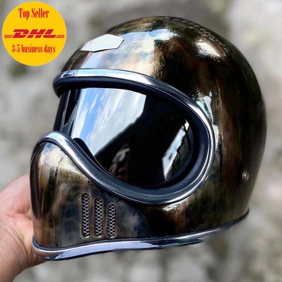 chrome motorcycle helmet australia Custom Motorcycle Helmet Full Face Orion Rustic Chrome Bobber Chopper