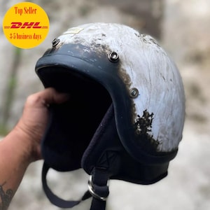 Anpassad motorcykelhjälm: Airforce Patina, Chopper Bobber-stil