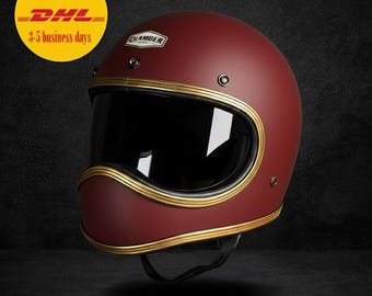 ボバー・チョッパー・カフェレーサー用カスタムバイクヘルメット