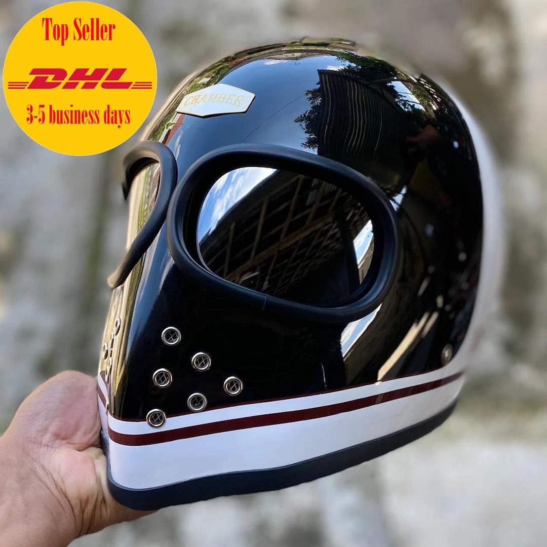 Chamber Helmet Finest Custom！ SALE! VINTAGE CUSTOM ARTISAN HELMET XF-GP FLAMES FOR CAFERAC