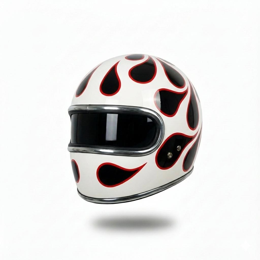 Custom Juggernaut Flames Motorcycle Helmet – Cafe Racer Bobber - Etsy