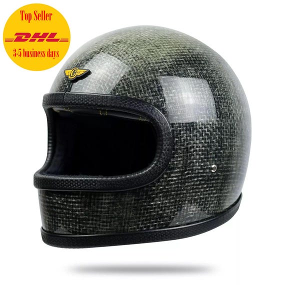 best full face retro motorcycle helmet Daytona Helmet: Vintage Style - Dull Black Orange Accents | DOT Approved R Lens (Anti Full Face Vintage Looking Helmets