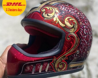 custom painted philippine sun motorcycle helmets Custom Helmet, Custom Motorcycle Helmet, Biker Superbike Motorbike Helmet,  Crash Helmet, Hand Painted Green Power Ranger Bat in the Sun MO12