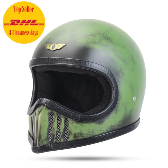 distressed motorcycle helmets Custom Motorcycle Helmet Draco Full Face Patina Chopper Bobber