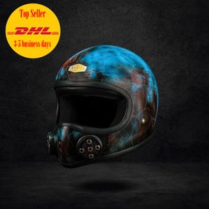 Sale ! Vintage Custom Helmet Smoker Patina Crack Cafe Racer Chopper Motorcycle DOT
