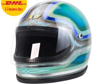 Custom Full Face Motorcycle Helmet: Atlas Silver Leaf