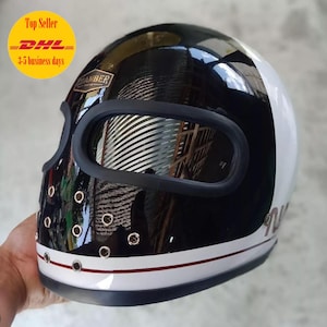 Sale Vintage Custom Helmet Twineyes Nasa For Cafe Racer Bobber Chopper Motorcycle DOT