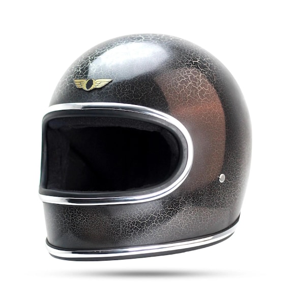 distressed motorcycle helmets Custom Cracked Aging Motorcycle Helmet: Cafe Racer, Chopper