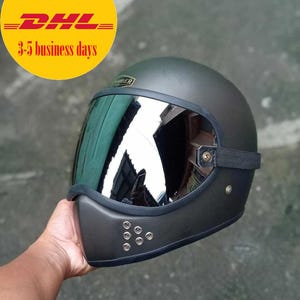 Sale Vintage Custom Helmet Galaxy Gray Matte Cafe Racer Chopper Bobber Motorcycle DOT