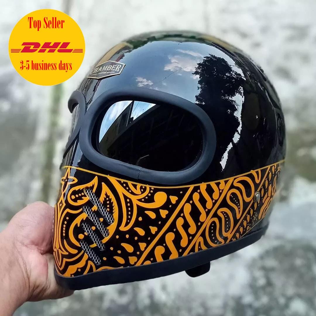 Custom Cafe Racer Motorcycle Helmet: XF-GP Bandana Design - Etsy