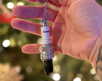 Spark plug key chain