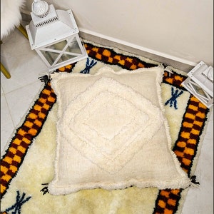 XL Moroccan Berber Cushion in Authentic Handmade Wool - Boho Chic Decoration for the Living Room - - Ethnic Style - Moroccan Crafts