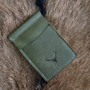 Money Clip Wallet Personalized Leather Money Clip Slim Leather Wallet Mens Wallet Card Holder Minimal Design Wallet Money Clip