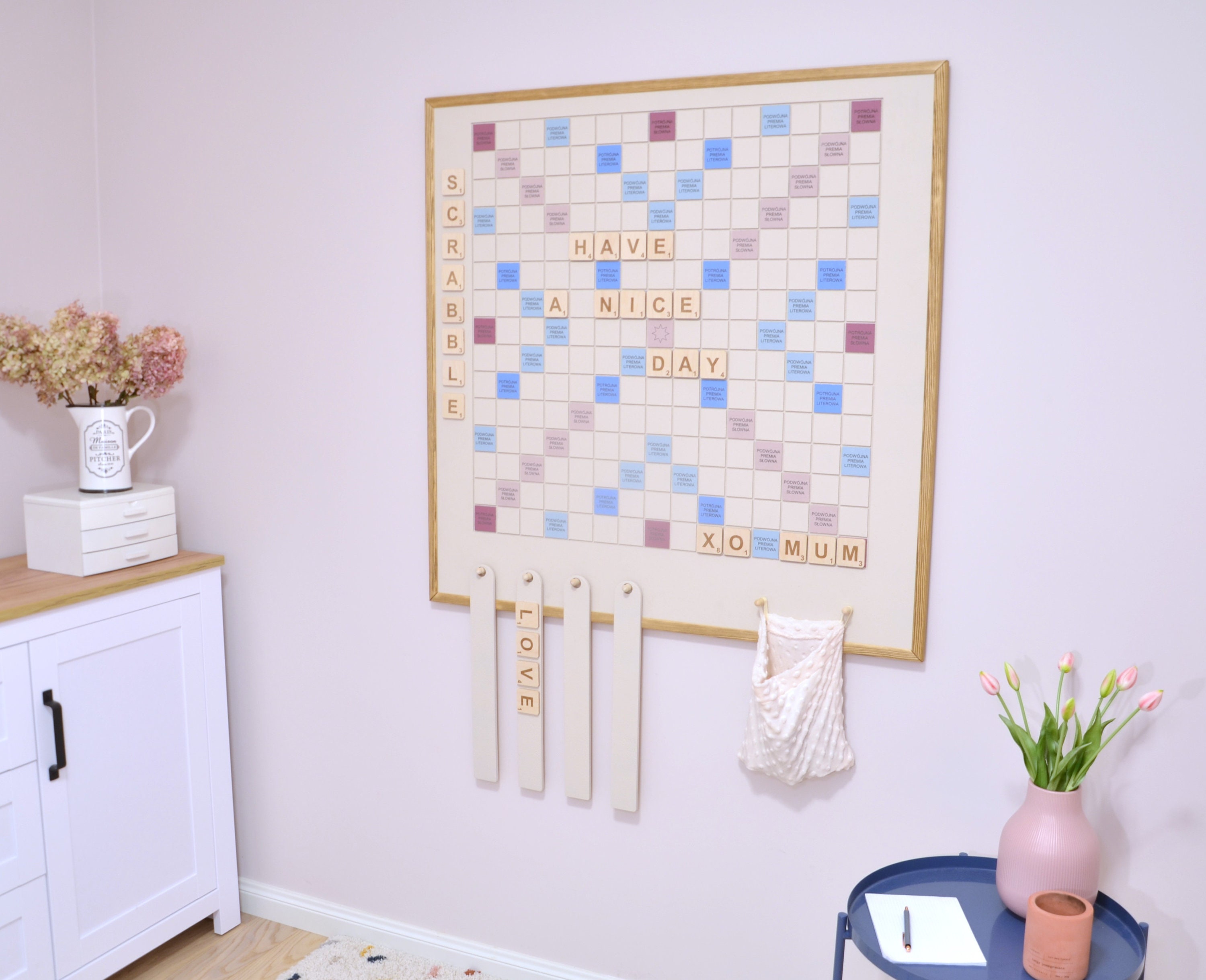 Wooden & Wall Scrabble Board 100cm X 100cm, All Language