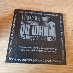 Sottobicchieri con display in ardesia di Dr Who *versione aggiunta