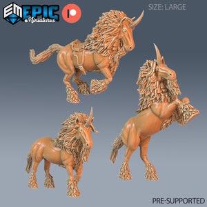Unicorn Dungeons and Dragons Pathfinder Wargaming TTRPG Miniature 28MM or 32MM Scale