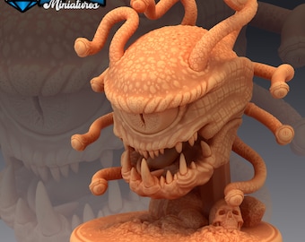 Beholder Monster Dungeons and Dragons Pathfinder Wargaming TTRPG Miniature 28MM or 32MM Scale