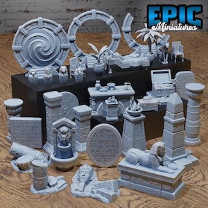 Ancient Egyptian Scatter - D&D Miniature - 3D Printed Unpainted - 28MM Scale- 32 piece set