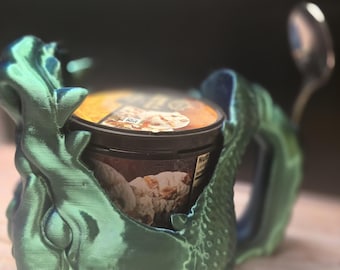 Dragon Head Pint Holder with Spoon Slot – Fierce Fantasy Ice Cream Cozy