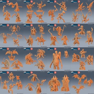 Restless Bones Miniature Bundle - 28MM Scale - Set of 50 Figures