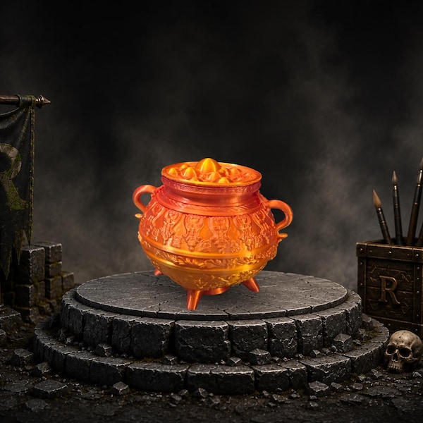 Witchy Cauldron Dice Vault - Magical Storage for Your Gaming Essentials