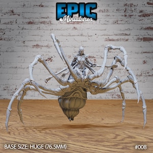 Attacking Huge Drider Spider Elf D&D Mini - Tabletop Roleplaying Game Figure