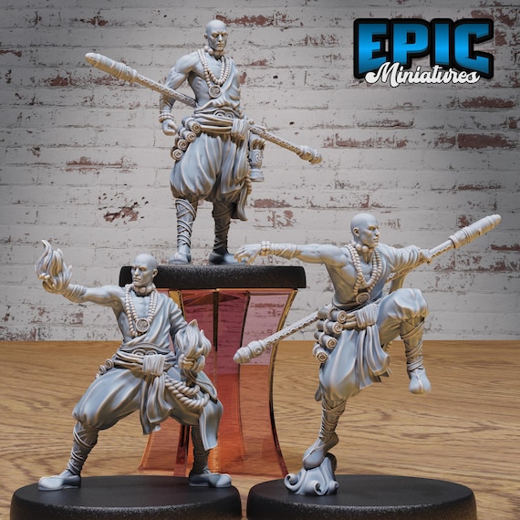 Shaolin Monk Dungeons and Dragons Pathfinder Wargaming TTRPG Miniature 28MM or 32MM Scale