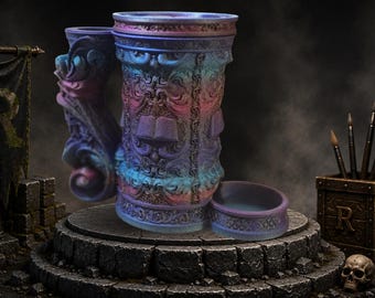 Arcane Tavern Mug Dice Roller | Fantasy Dice Tower Can Holder | Tabletop Gaming Gift BONUS DICE VAULT