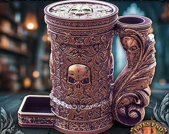 3D Printed Death Magic Dice Tower with Can Holder | TTRPG Dice Roller