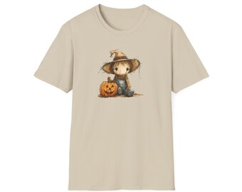 Halloween Scarecrow T-shirt, Cute Halloween T-shirt, Pumpkin T-shirt, Cute Scarecrow T-shirt, Halloween T-shirt