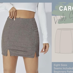 Mini Skirt Sewing Pattern with Front Split | Woman Skirt Pattern | Easy Skirt Pattern and English Tutorial | Easy Sewing Pattern #01