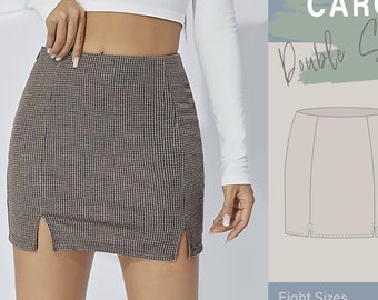 Mini Skirt Sewing Pattern with Front Split | Woman Skirt Pattern | Easy Skirt Pattern and English Tutorial | Easy Sewing Pattern #01