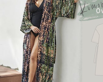 Kimono Robe Oversized | Beginners Friendly Pattern | Woman's Tunic | Cosplay Pattern | Bikini Cover-Up | Womens Sewingpattern  #015
