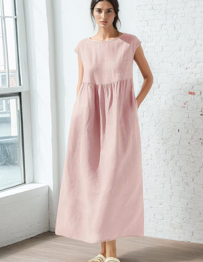 Easy Linen Summer Dress PDF Sewing Pattern | Pinafore Apron Pattern ...