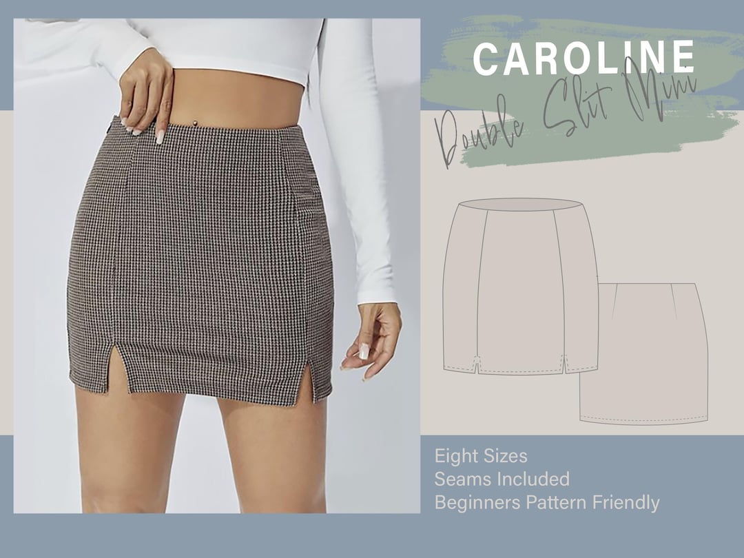 Mini Skirt Sewing Pattern With Front Split | Woman Skirt Pattern | Easy ...