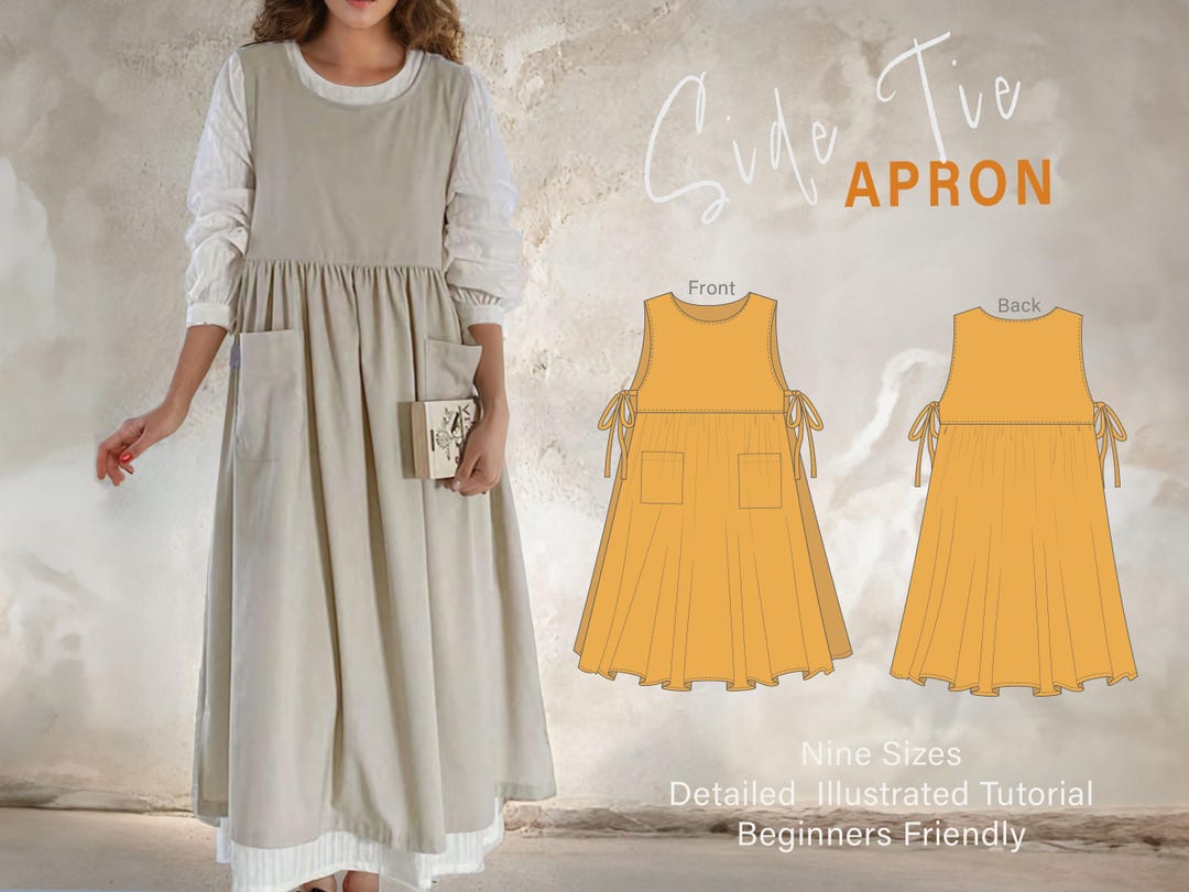Side Tie Apron Dress PDF Sewing Pattern | Milkmade Dress| Pinafore Apron Dress | Garden Apron | Linen Summer Dress | Cottagecore Dress #39 - Etsy UK