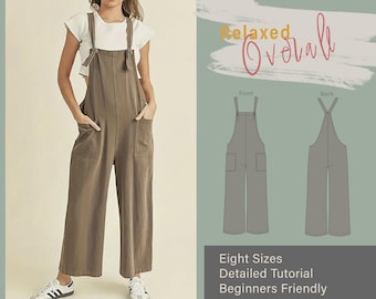 Jumpsuit Beginner Sewing Pattern | Women Dungaree Pattern | Simple Overall Pattern | PDF Sewing Patterns | Easy Romper Pattern #021