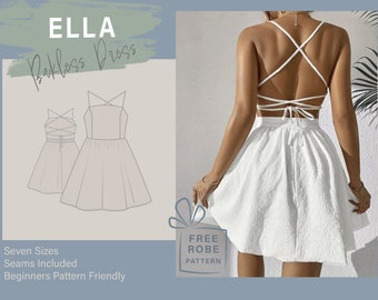 Backless Mini Dress Sewing Pattern | Prom Dress Pattern | Ball Gown Beginners Friendly Pattern and English Tutorial | Free Sewing Pattern #9