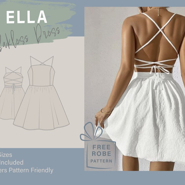 Backless Mini Dress Sewing Pattern | Prom Dress Pattern | Ball Gown Beginners Friendly Pattern and English Tutorial | Free Sewing Pattern #9