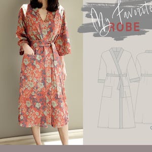 Robe PDF Sewing Pattern | Loungewear Pattern | Bridal Robe | Kimono Robe | Bikini Cover-up Pattern | Easy Pattern for Beginner Sewer #016