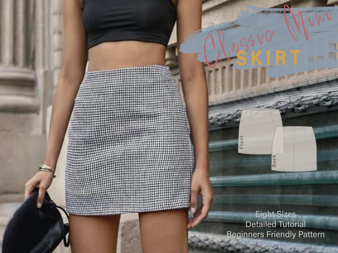 Easy Mini Skirt Sewing Pattern | Easy Skirt Beginners Friendly Pattern ...