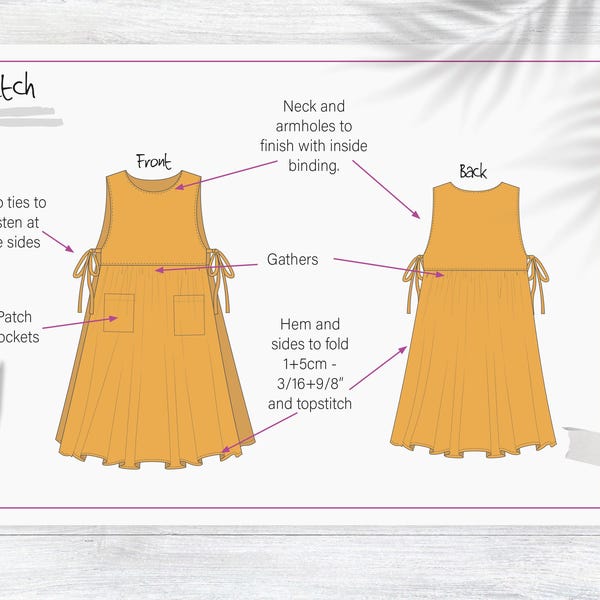 Side Tie Apron Dress PDF Sewing Pattern | Milkmade Dress| Pinafore Apron Dress | Garden Apron | Linen Summer Dress | Cottagecore Dress #39
