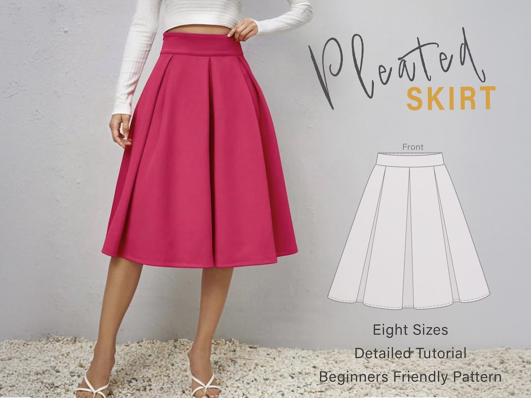 Pattern Kmy Pleated Skirt Sewing Pattern | PDF Sewingpattern | Midi Wedding Skirt ...