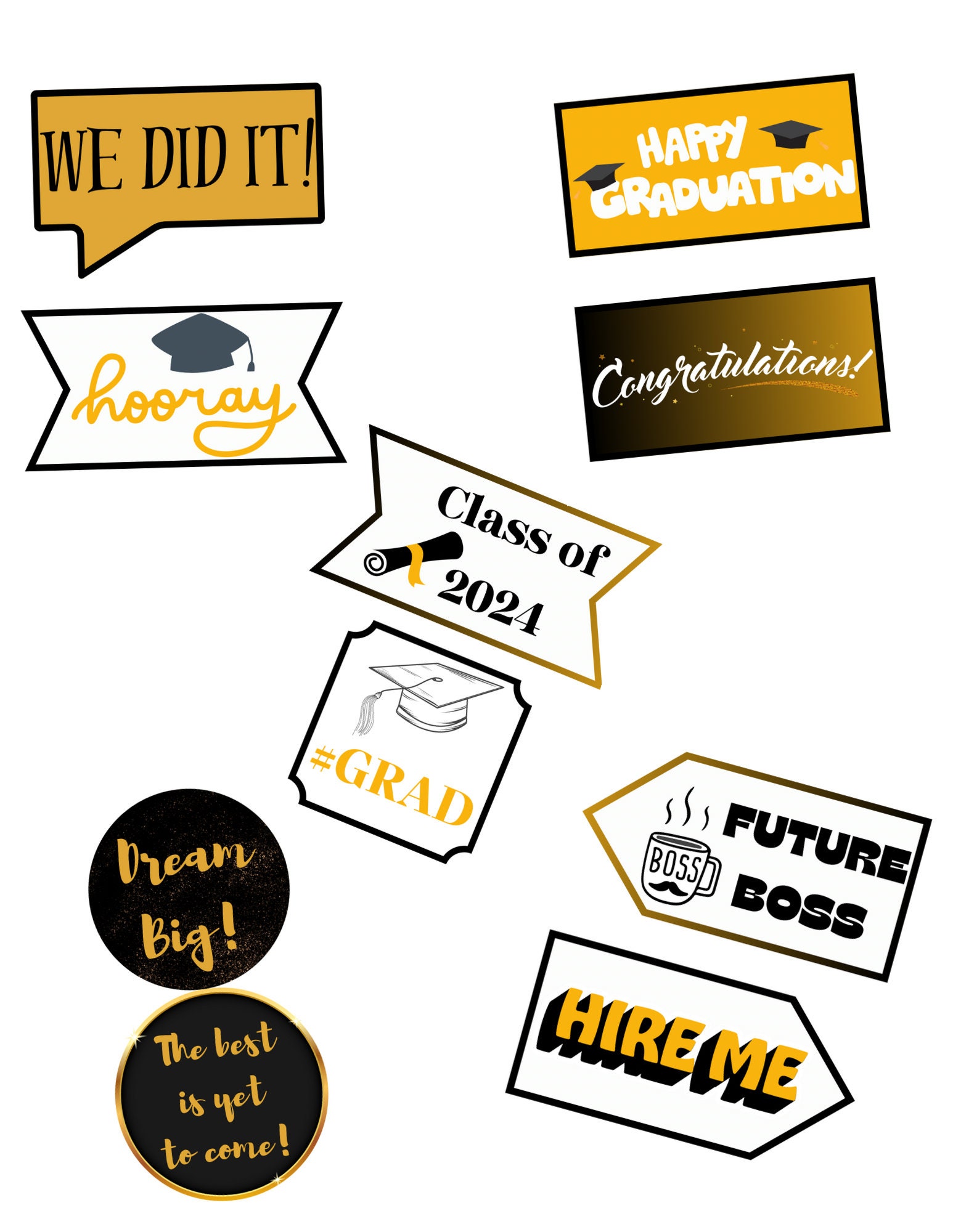 Printable Graduation Photobooth Props - Etsy