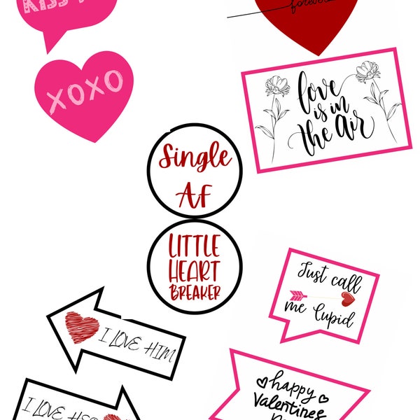 Printable Valentines Day photobooth props