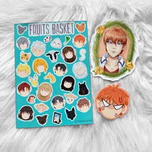 NO RESTOCK Fruits Basket Kyo stickers and sticker sheet waterproof vinyl