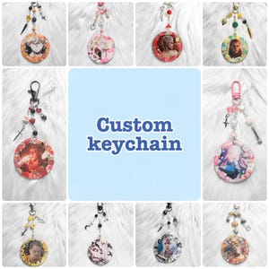 Custom deco beaded keychain handmade anime video game cartoon