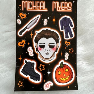 CLEARANCE Michael Myers Sticker Sheet Horror Halloween waterproof vinyl