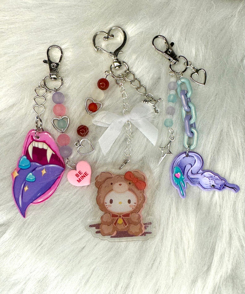 Miscellaneous Keychains Aesthetic Sanrio Hello Kitty Snake Etsy