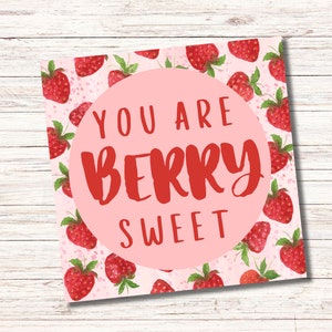 Tag biscotto stampabile - Tag You Are Berry Sweet! 2 pollici per 2 pollici e 2,5 pollici per 2,5 pollici - Download istantaneo